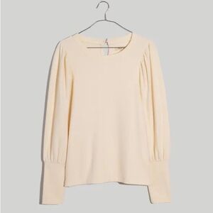 Madewell Brushed Puff-Sleeve Top Cream (Size XS)